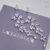 Lace & Favour Silver Prom Jewellery | Prom Earrings*Belize Statement Cubic Zirconia Long Drop Earrings Silver