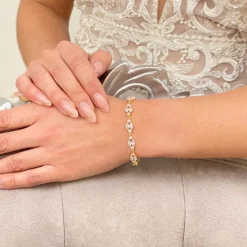 Lace & Favour Gold Prom Jewellery | Prom Bracelets*Berkley Delicate Cubic Zirconia Wedding Bracelet (Gold)