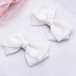 Lace & Favour Bride Gifts | Shoe Jewellery*Betsy Large Ivory Ribbon Bow Shoe Clips