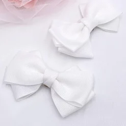 Lace & Favour Bride Gifts | Shoe Jewellery*Betsy Large Ivory Ribbon Bow Shoe Clips