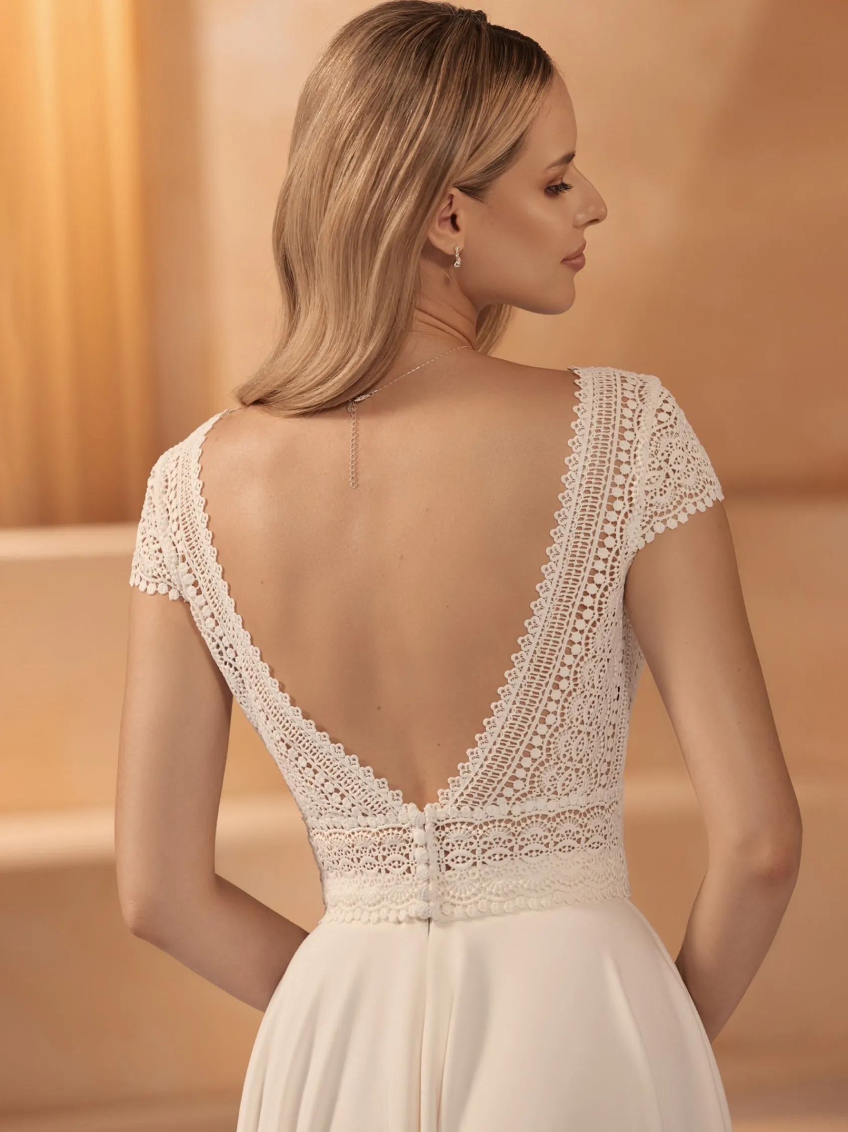 Bianco Evento Bridal Tops & Bodysuits*Bianco Boho Lace Cap Sleeve Bridal Top E436 Ivory