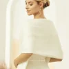 Bianco Evento Knitted Shawls | Wedding Capes & Wraps*Bianco Cashmere Effect Wedding Shawl E318 Ivory