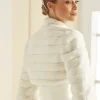 Bianco Evento Faux Fur Jackets, Capes And Shawls | Wedding Boleros And Jackets*Bianco Faux Fur 3/4 Sleeve Wedding Bolero E304 Ivory