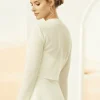 Bianco Evento Bridal Jumpers & Cardigans*Bianco Knitted Long Sleeve Bridal Cardigan E317 Ivory