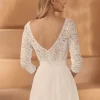 Bianco Evento Bridal Tops & Bodysuits*Bianco Lace 3/4 Sleeve Bridal Bodysuit E438 Ivory