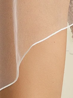 Bianco Evento Single Tier Veils | Chapel Length & Cathedral Veils*Bianco Plain Single Tier Chapel Veil with Corded Edge S388 Ivory