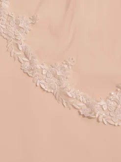 Bianco Evento Single Tier Veils | Chapel Length & Cathedral Veils*Bianco Single Tier Sequinned Floral Lace Chapel Veil S407 Ivory