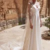 Bianco Evento Single Tier Veils | Chapel Length & Cathedral Veils*Bianco Single Tier Floral Embroidered Cathedral Veil S520 Ivory