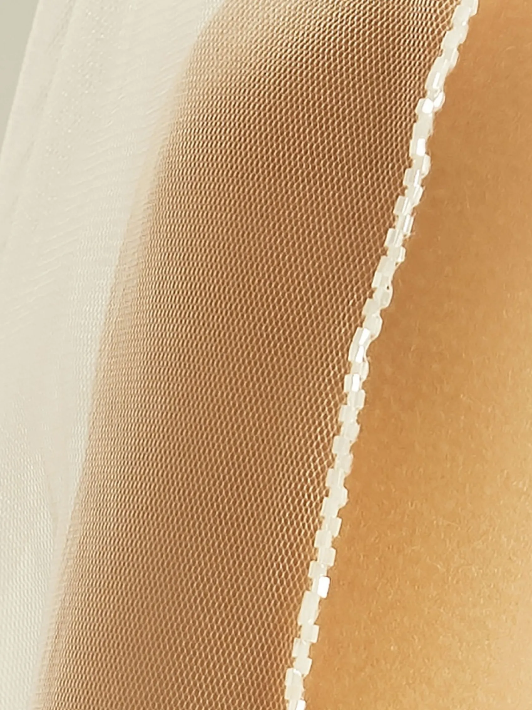 Bianco Evento Single Tier Veils | Chapel Length & Cathedral Veils*Bianco Single Tier Beaded Edge Cathedral Veil S305 Ivory
