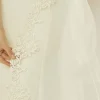Bianco Evento Single Tier Veils | Chapel Length & Cathedral Veils*Bianco Single Tier Cut Edge Cathedral Veil with Lace Train S371 Ivory