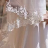 Bianco Evento Two Tier Veils | Chapel Length & Cathedral Veils*Bianco Two Tier Floral Lace Edge Chapel Veil S492 Ivory