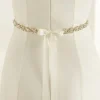 Bianco Evento Wedding Dress Belts*Bianco Vintage Inspired Crystal Embellished Wedding Belt Ivory/ Silver