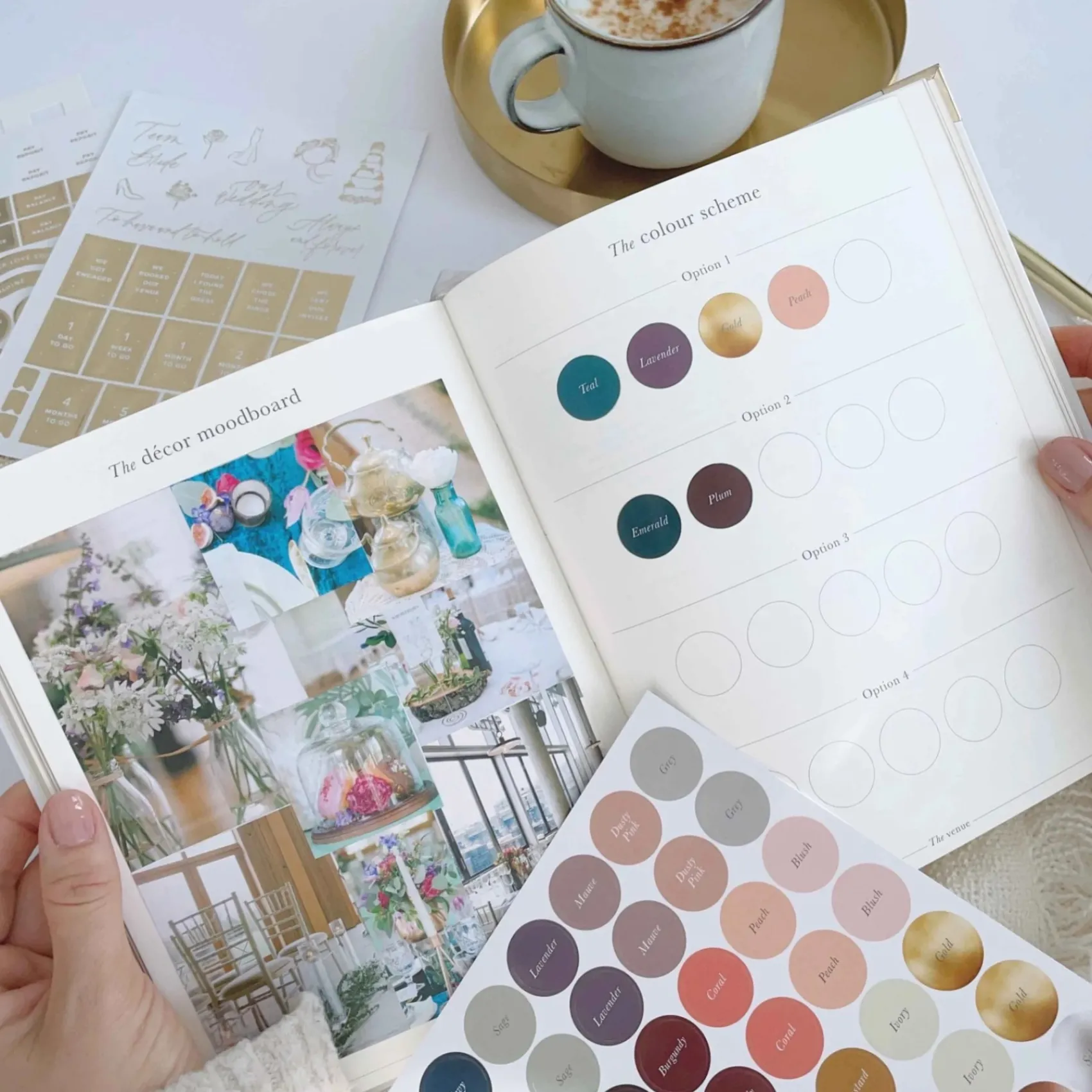 Blush & Gold Wedding Planner Books | Engagement Gifts*Blush and Gold Luxury Wedding Planner Book with Gilded Edges Blush/ Gold