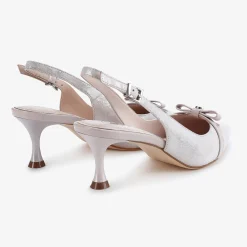 Capollini Wedding Guest Shoes | Mother Of The Bride Shoes*Allegra Nubuck Leather Slingback Heels with Bow Blush Pink