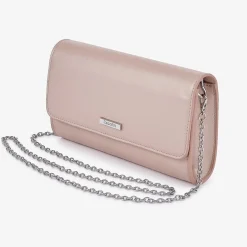 Capollini Wedding Guest Bags | Occasion Handbags*Pearlised Leather Clutch Bag Almond