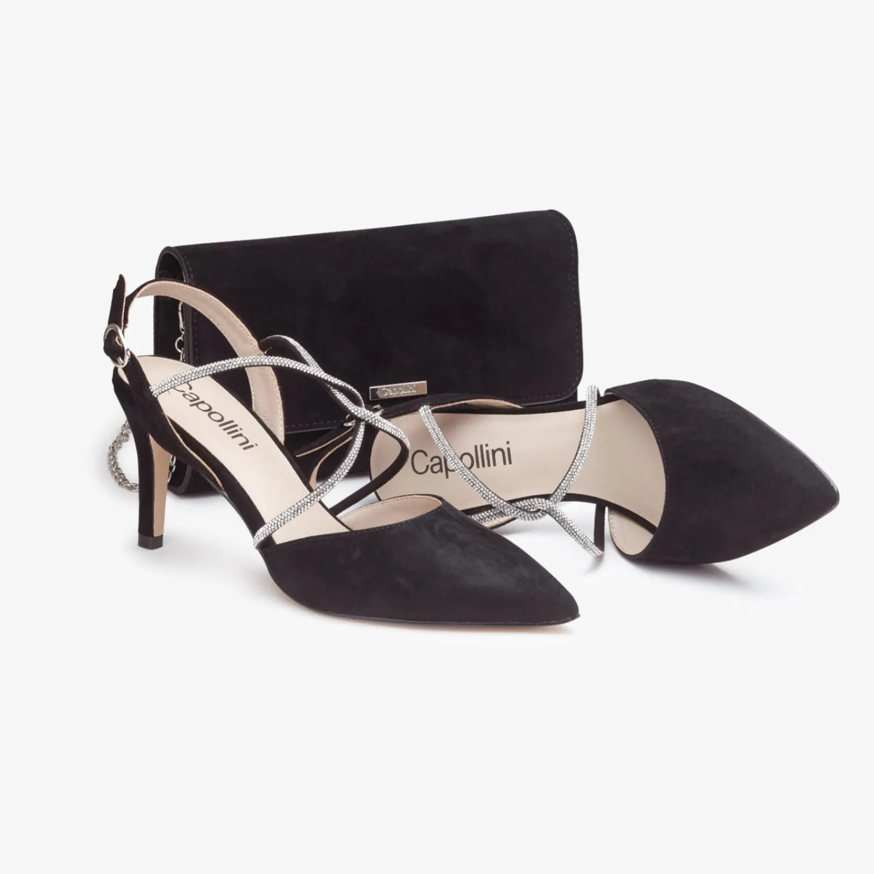 Capollini Wedding Guest Bags | Occasion Handbags*Suede Clutch Bag Black