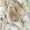 Capollini Wedding Guest Shoes | Mother Of The Bride Shoes*Catherine Nubuck Leather Mid Heel Slingbacks Blush Pink