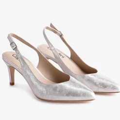 Capollini Wedding Guest Shoes | Mother Of The Bride Shoes*Catherine Nubuck Leather Mid Heel Slingbacks Blush Pink