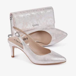 Capollini Wedding Guest Shoes | Mother Of The Bride Shoes*Catherine Nubuck Leather Mid Heel Slingbacks Blush Pink