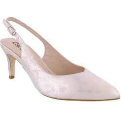 Capollini Wedding Guest Shoes | Mother Of The Bride Shoes*Catherine Nubuck Leather Mid Heel Slingbacks Blush Pink
