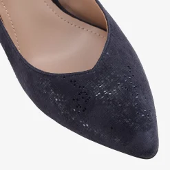 Capollini Wedding Guest Shoes | Mother Of The Bride Shoes*Catherine Nubuck Leather Mid Heel Slingbacks Navy
