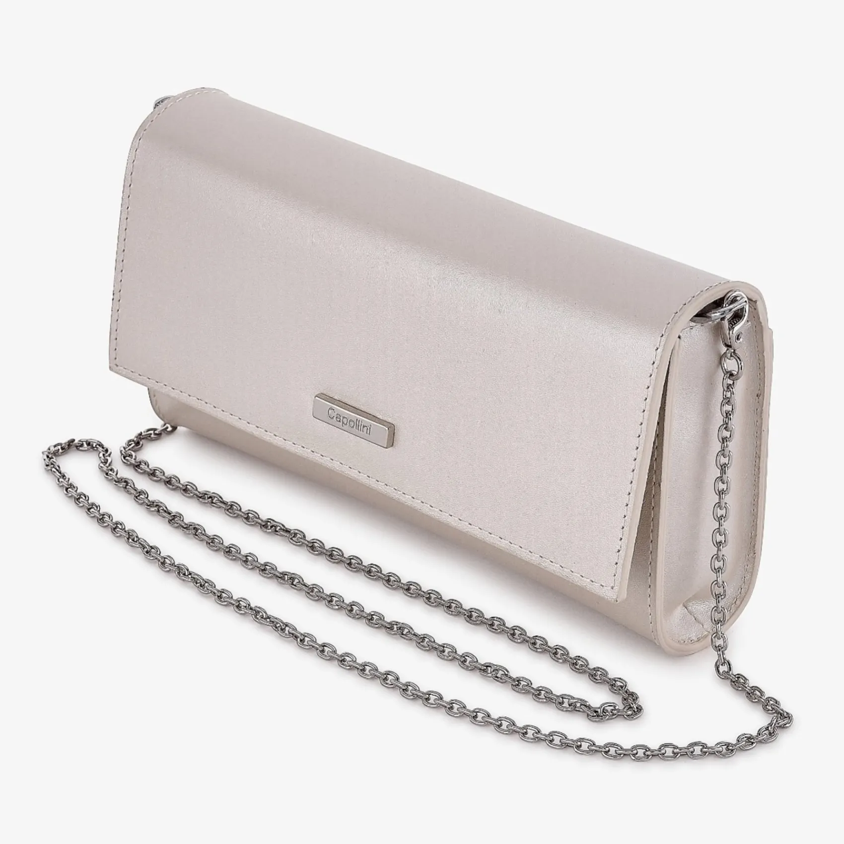 Capollini Wedding Guest Bags | Occasion Handbags*Leather Clutch Bag Champagne