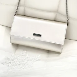 Capollini Wedding Guest Bags | Occasion Handbags*Leather Clutch Bag Champagne