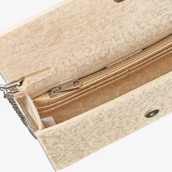 Capollini Wedding Guest Bags | Occasion Handbags*Nubuck Leather Clutch Bag Champagne