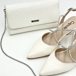 Capollini Wedding Guest Bags | Occasion Handbags*Nubuck Leather Clutch Bag Cream