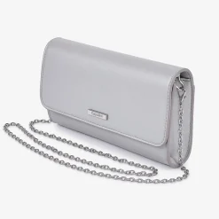 Capollini Wedding Guest Bags | Occasion Handbags*Pearlised Leather Clutch Bag Dove Grey