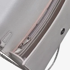 Capollini Wedding Guest Bags | Occasion Handbags*Pearlised Leather Clutch Bag Dove Grey