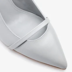 Capollini Wedding Guest Shoes | Mother Of The Bride Shoes*Emory Leather Mid Heel Slingbacks Cloud Grey