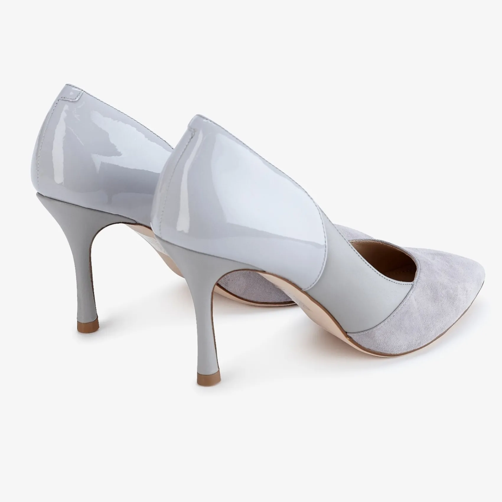 Capollini Wedding Guest Shoes | Mother Of The Bride Shoes*Faith Leather Panelled Pointed Court Shoes Grey