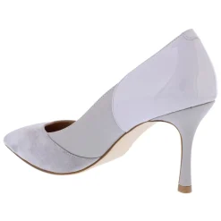 Capollini Wedding Guest Shoes | Mother Of The Bride Shoes*Faith Leather Panelled Pointed Court Shoes Grey