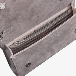 Capollini Wedding Guest Bags | Occasion Handbags*Suede and Leather Clutch Bag Grey