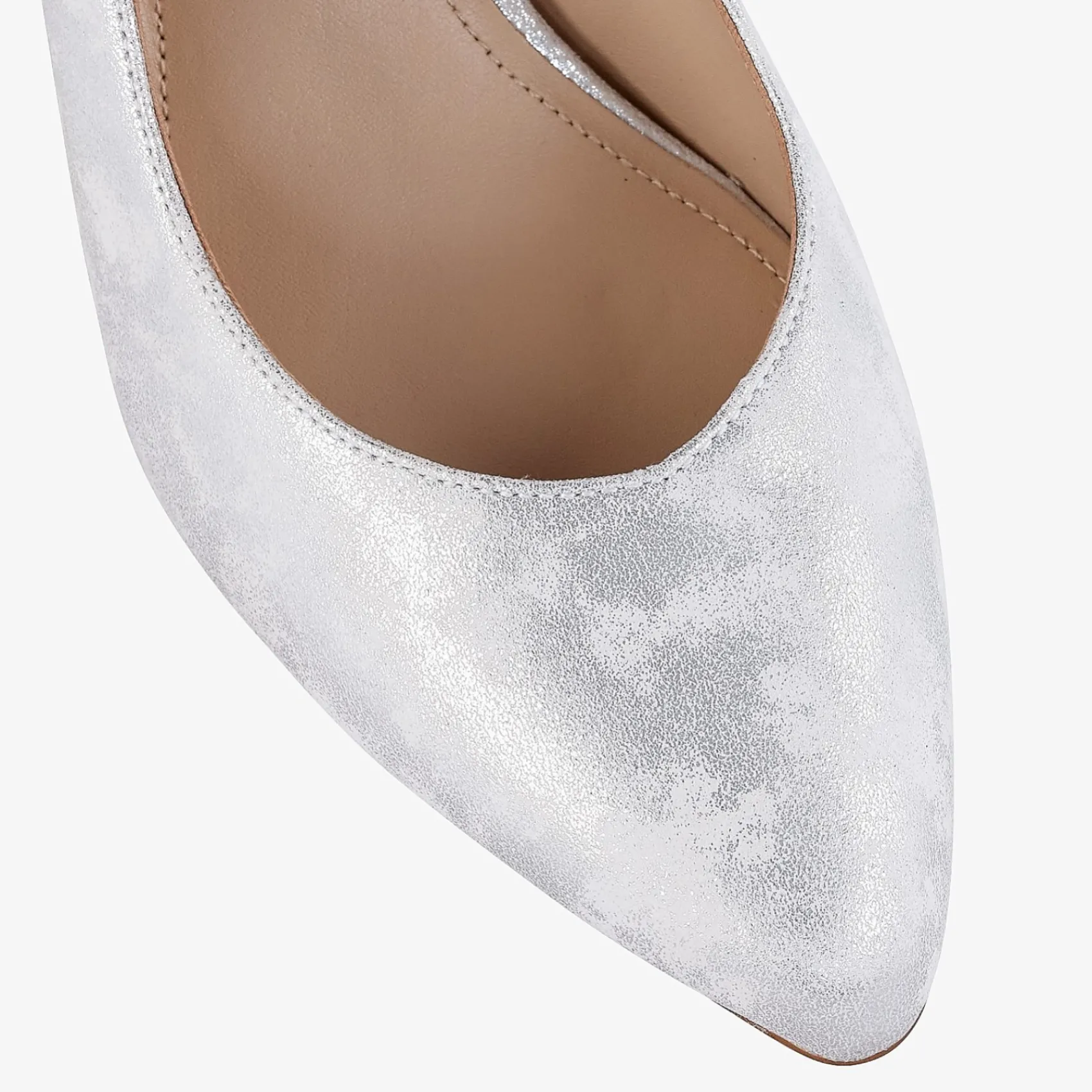 Capollini Wedding Guest Shoes | Mother Of The Bride Shoes*Izzy Nubuck Leather Mid Heel Court Shoes Silver