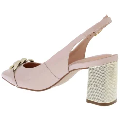 Capollini Wedding Guest Shoes | Mother Of The Bride Shoes*Mazy Nude Patent Leather Block Heel Slingbacks Pink