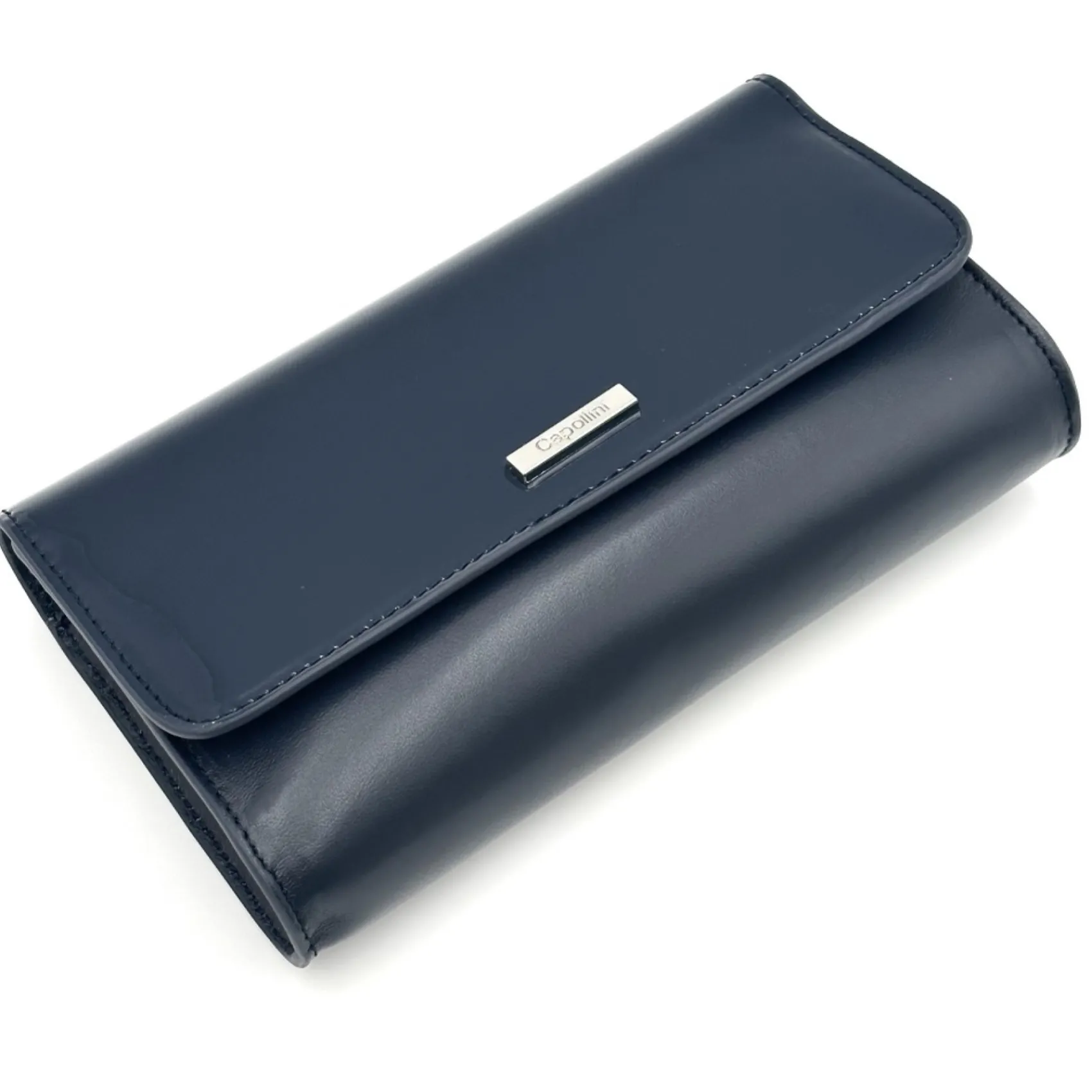Capollini Wedding Guest Bags | Occasion Handbags*Patent Leather Clutch Bag Navy