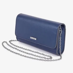 Capollini Wedding Guest Bags | Occasion Handbags*Pearlised Leather Clutch Bag Navy