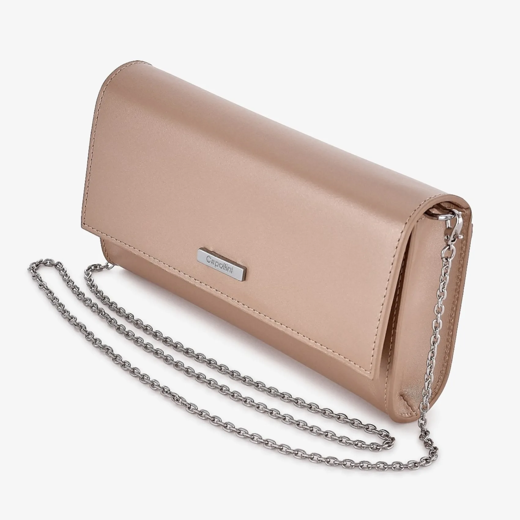 Capollini Wedding Guest Bags | Occasion Handbags*Leather Clutch Bag Nude