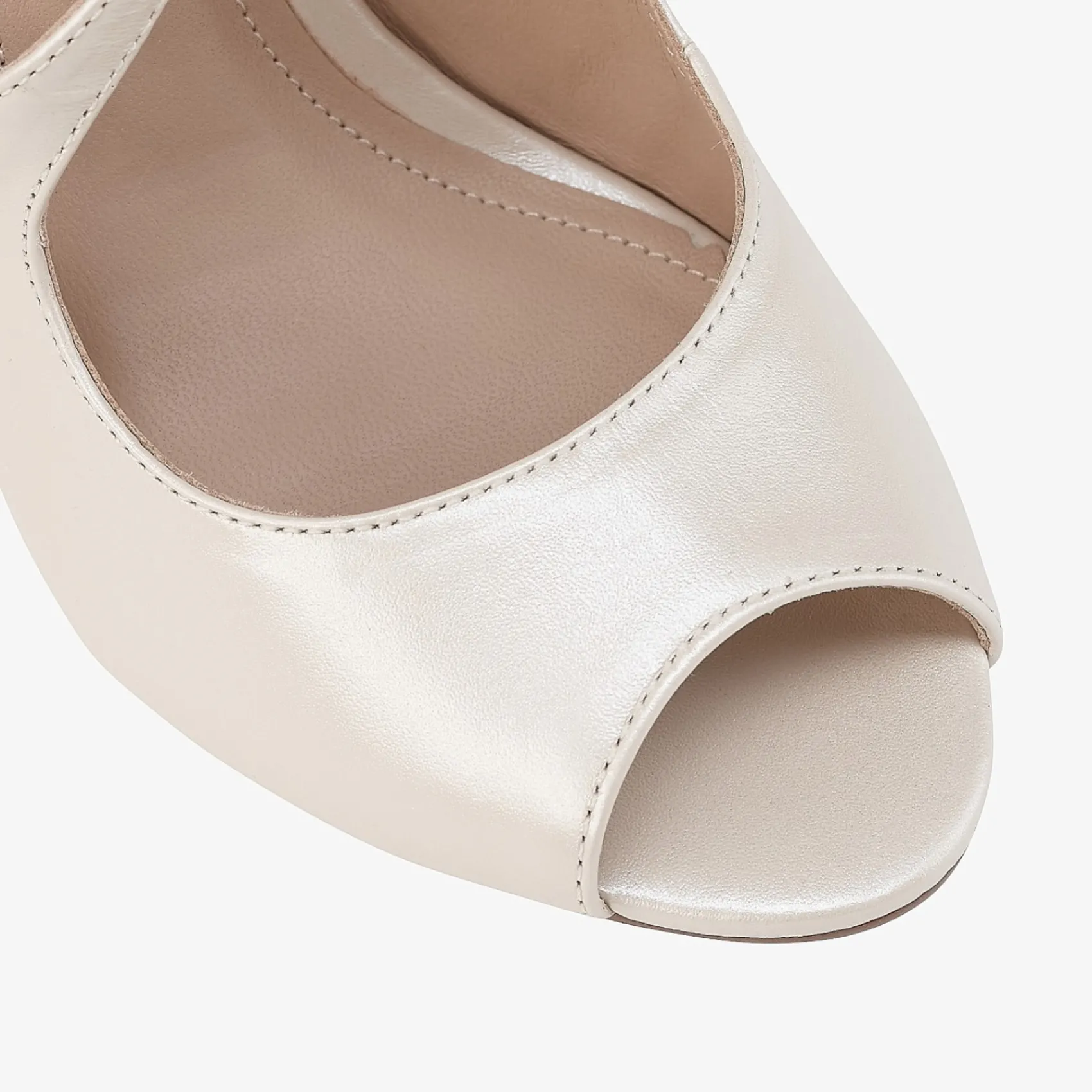 Capollini Wedding Guest Shoes | Mother Of The Bride Shoes*Orchid Leather Cross Strap Peep Toe Sandals Champagne
