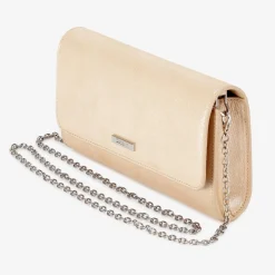 Capollini Wedding Guest Bags | Occasion Handbags*Nubuck Leather Clutch Bag Pale Gold