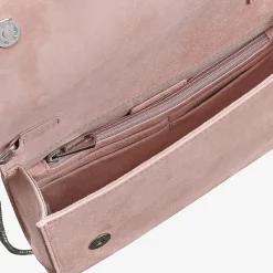 Capollini Wedding Guest Bags | Occasion Handbags*Suede and Leather Clutch Bag Pink