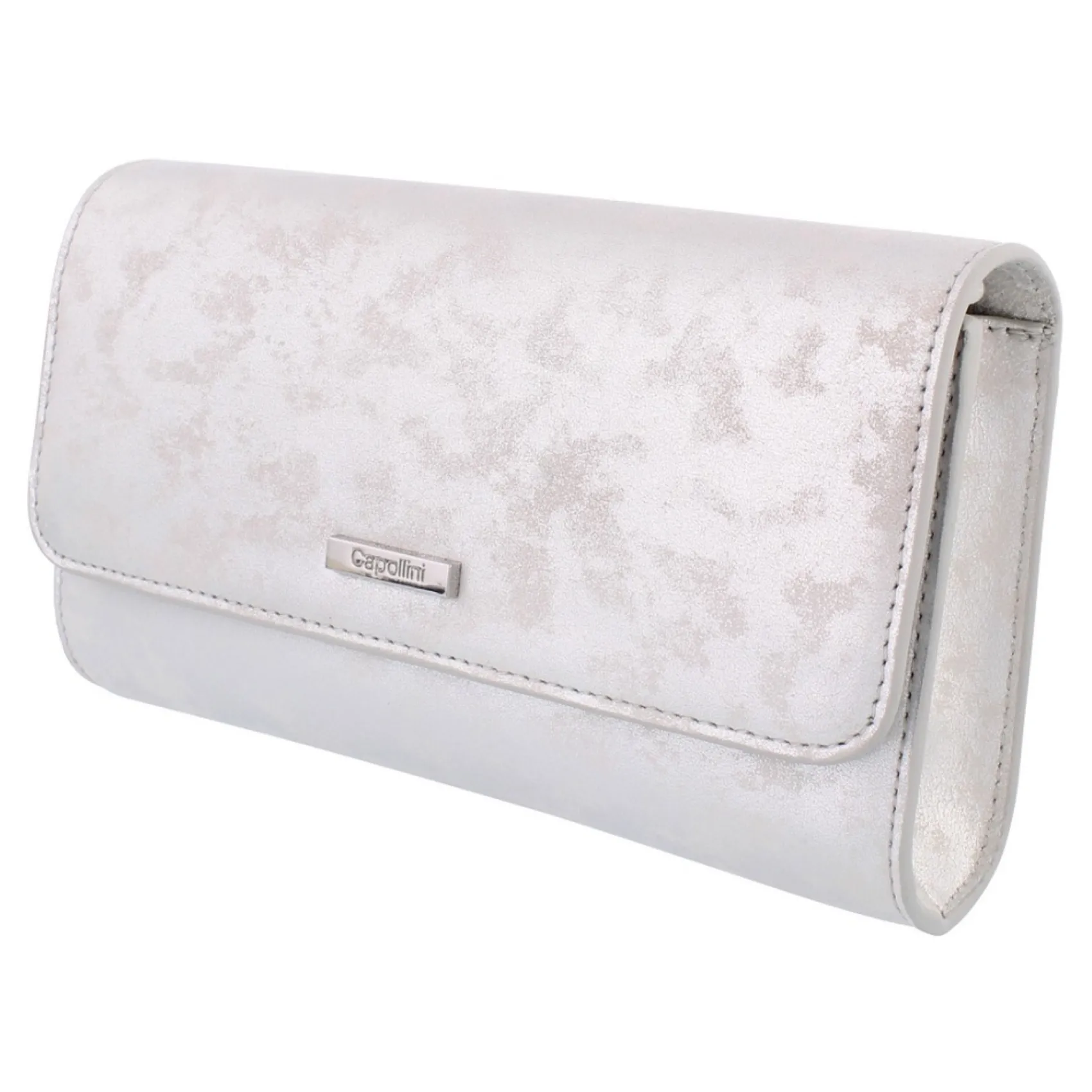Capollini Wedding Guest Bags | Occasion Handbags*Nubuck Leather Clutch Bag Silver