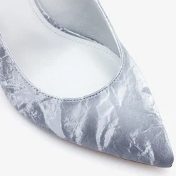 Capollini Party Shoes | Wedding Guest Shoes*Sophia Grey Nubuck Leather Diamante Slingback Stilettos Moonlight Grey