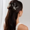 Lace & Favour Pearl Hair Accessories | Silver Hair Accessories*Cascade Set of 2 Pearl Spray Hair Pins Ivory/ Silver
