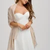 Poirier Wedding Capes & Wraps | Wedding Guest Jackets & Cover Ups*Lightweight Wedding Shawl Champagne