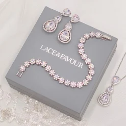 Lace & Favour Silver Prom Jewellery | Prom Bracelets*Claverley Round Crystal Embellished Wedding Bracelet Silver