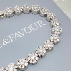 Lace & Favour Silver Prom Jewellery | Prom Bracelets*Claverley Round Crystal Embellished Wedding Bracelet Silver