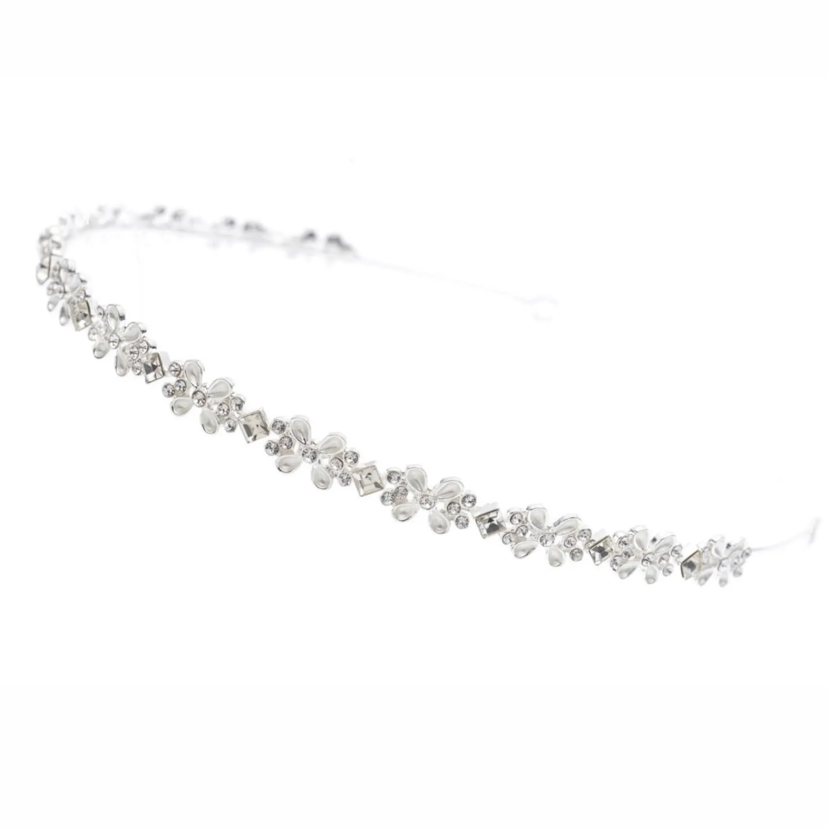 Poirier Crystal Hair Accessories | Silver Hair Accessories*Clover Dainty Floral Headband Silver